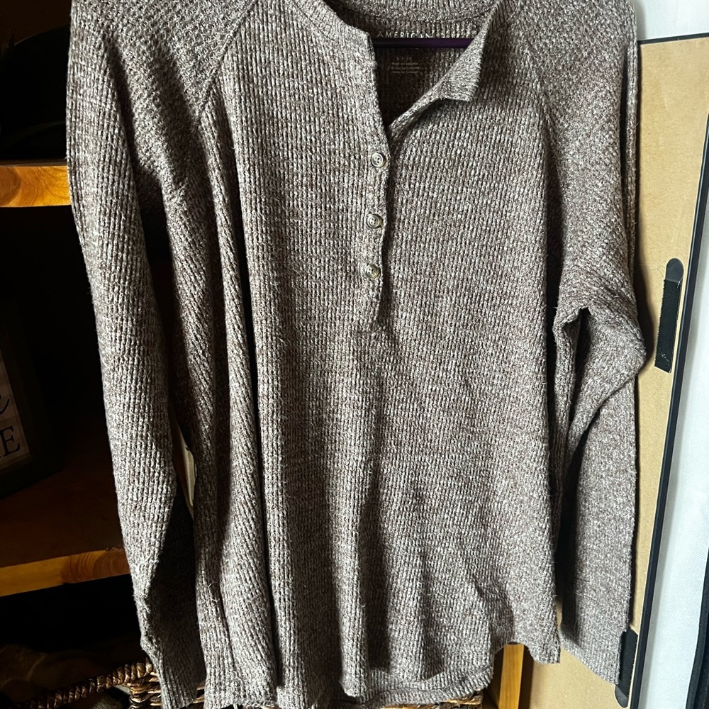 American Eagle Outfitters Taupe Knit Sweater